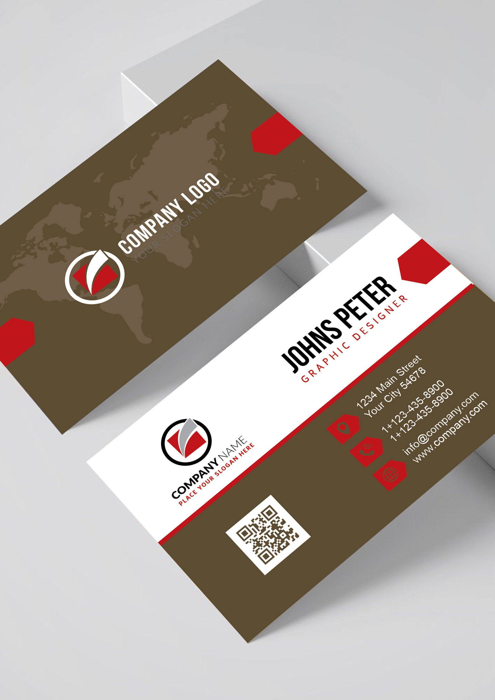 Professional Business Card Template Brown